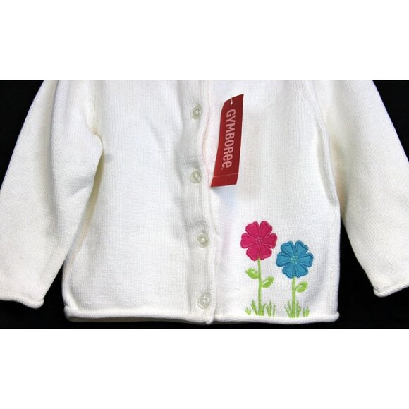 2008 Gymboree Tennis Match Cardigan Sweater sz 2T NWT Girls White Flower Knit - Picture 3 of 7